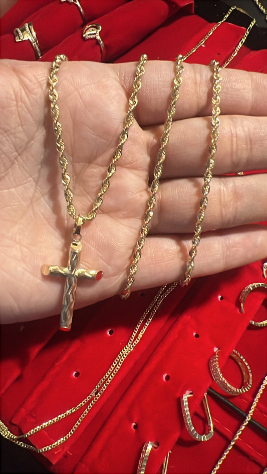 Chain for men w/ charm Gold 10k